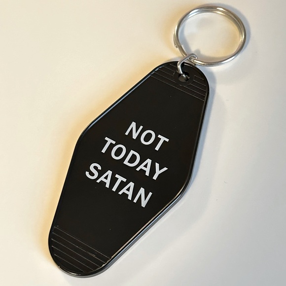 Not Today Satan Keychain - Picture 1 of 2